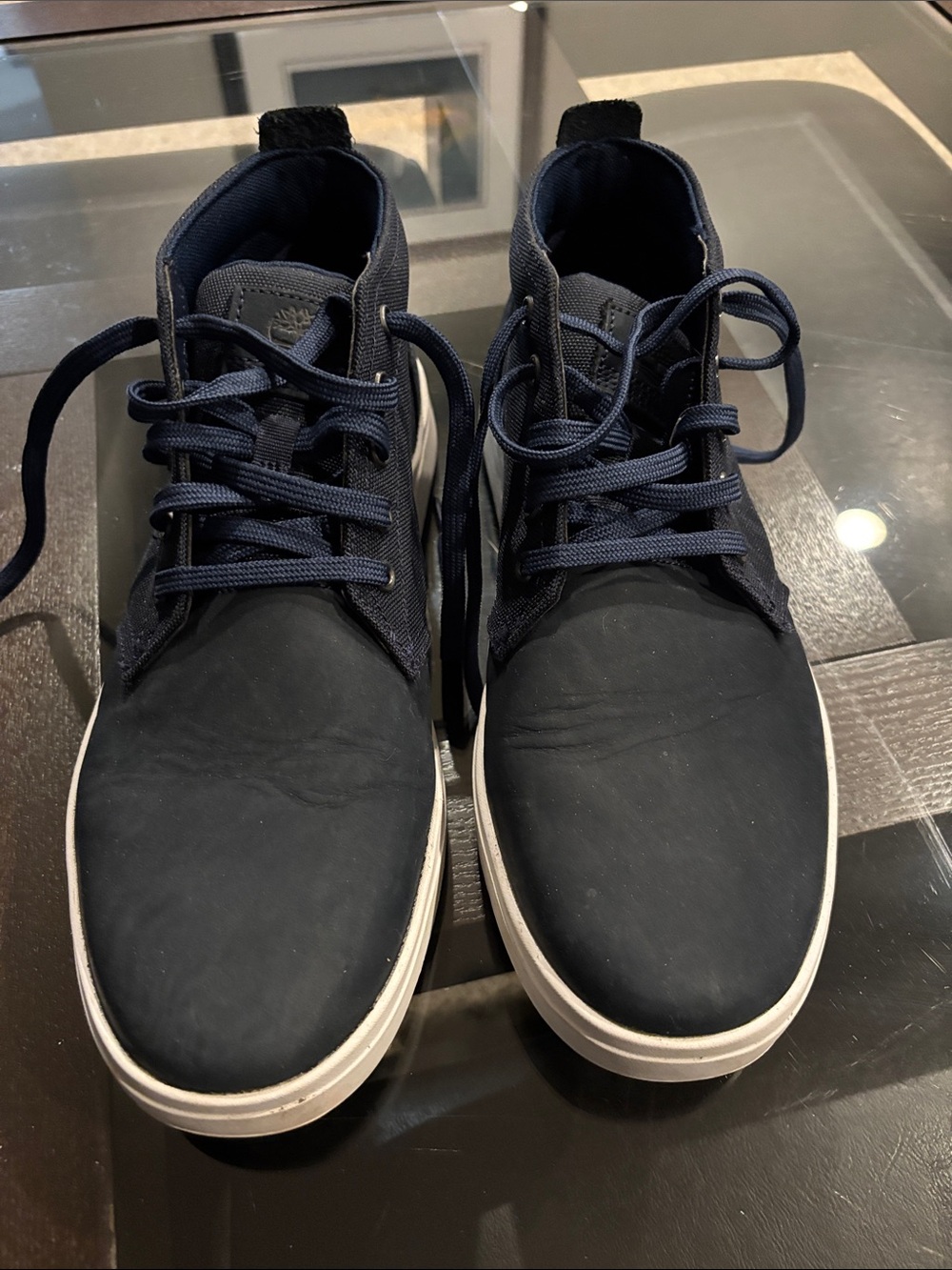 Timberland Navy and White Men's Lace-Up Sneakers